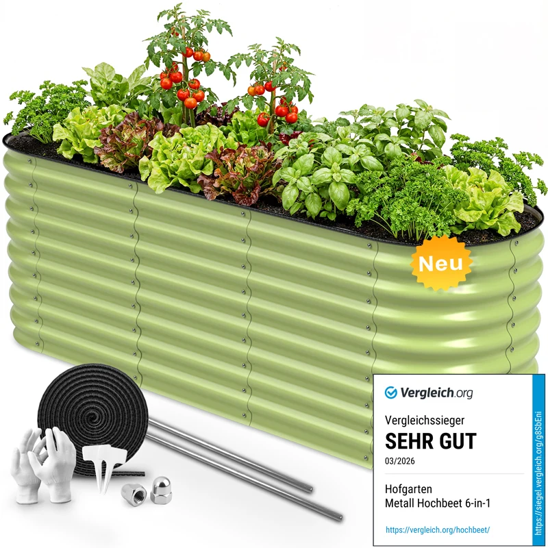 HOFGARTEN QuickGrow Plus, 6-in-1 Metall Hochbeet | 64 cm Beethöhe