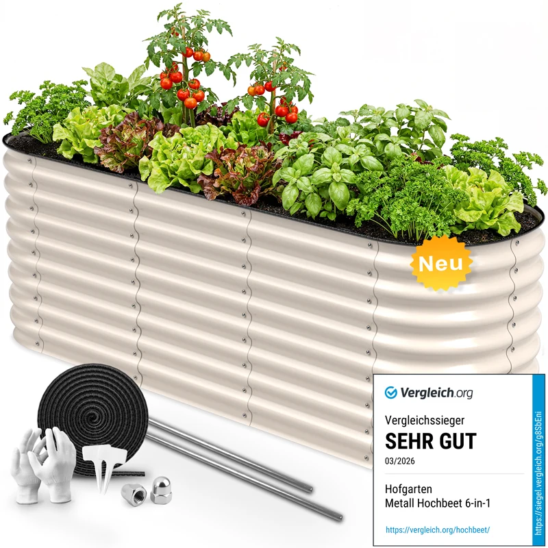 HOFGARTEN QuickGrow Plus, 6-in-1 Metall Hochbeet | 64 cm Beethöhe
