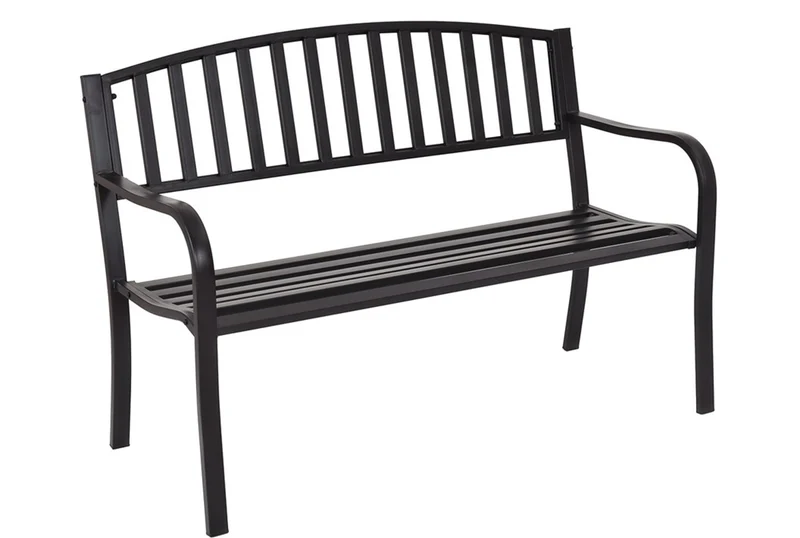 Gartenbank aus Stahl, 2-Sitzer schwarz