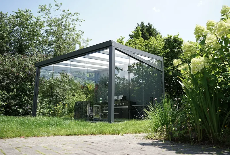 Terrassenüberdachung Aluminium 600x250cm Doppelsteg anthrazit
