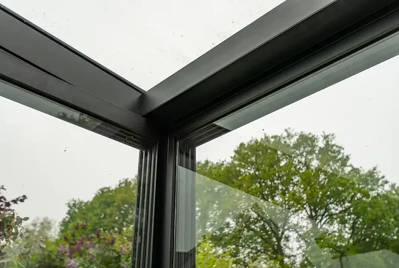 Terrassenüberdachung Aluminium 700x250cm VSG schwarz
