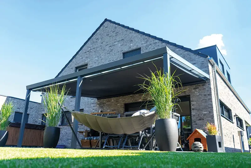 Terrassenüberdachung Aluminium 600x250cm Doppelsteg anthrazit