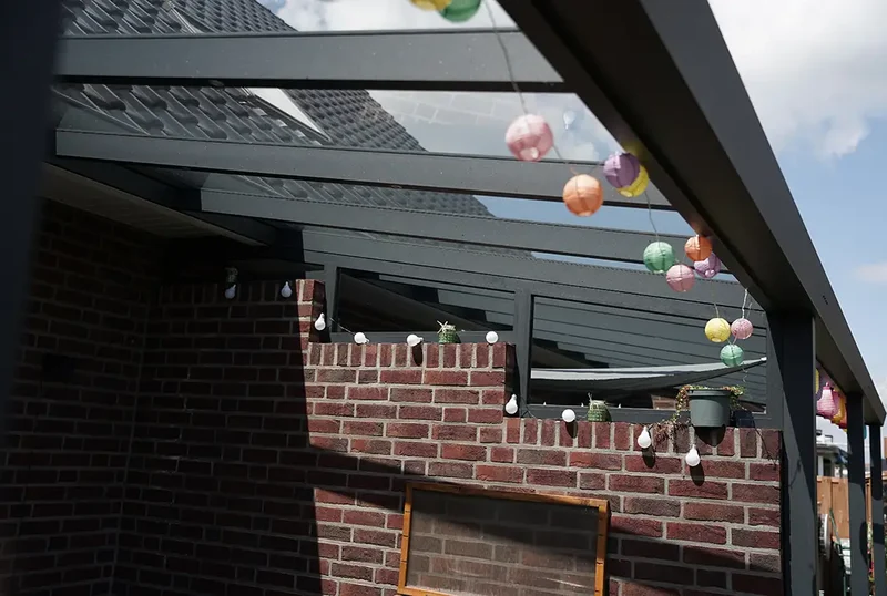 Terrassenüberdachung Aluminium 600x250cm Doppelsteg anthrazit