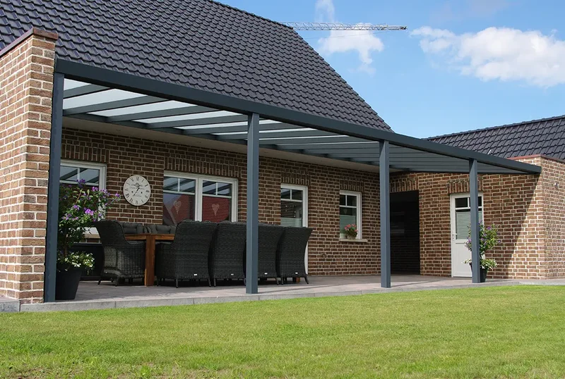 Terrassenüberdachung Aluminium 600x250cm Doppelsteg anthrazit