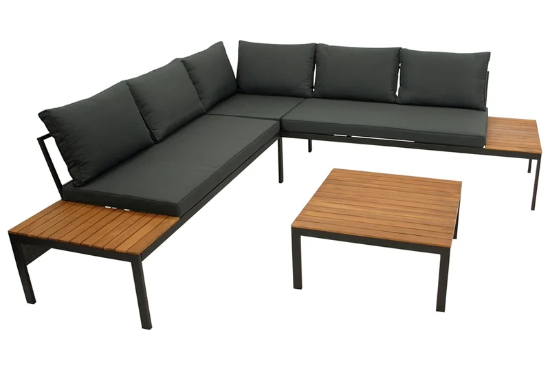 Outdoorlounge mit Tisch, Akazienoberfläche