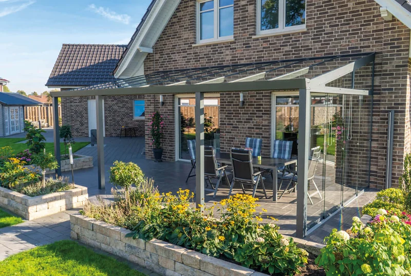 Terrassenüberdachung 7x3m Aluminium Wandanbau, Topseller