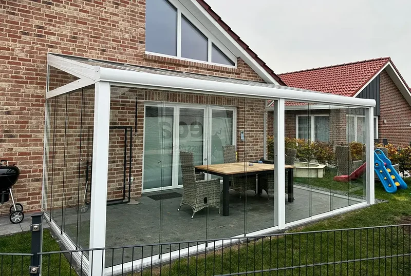Kaltwintergarten Aluminium 700x250cm VSG weiß
