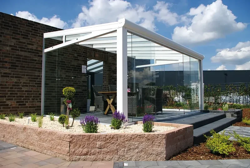 Kaltwintergarten Aluminium 700x250cm VSG weiß