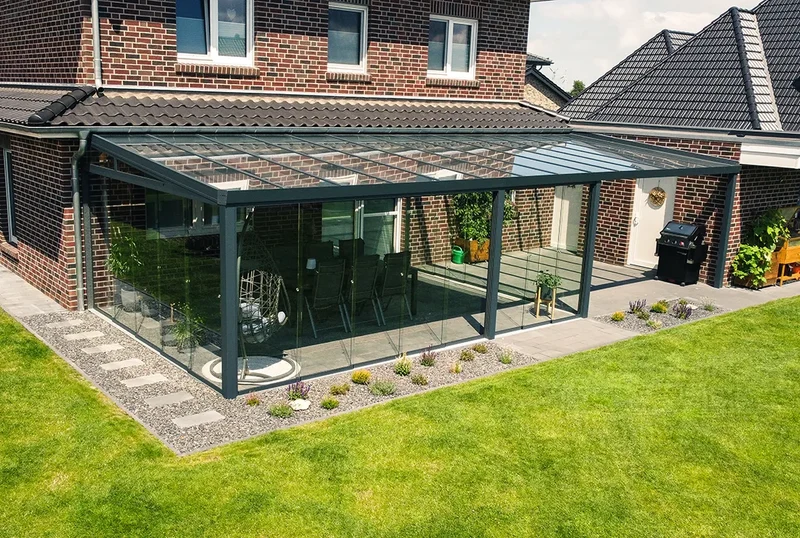 Terrassenüberdachung Aluminium 900x500cm VSG