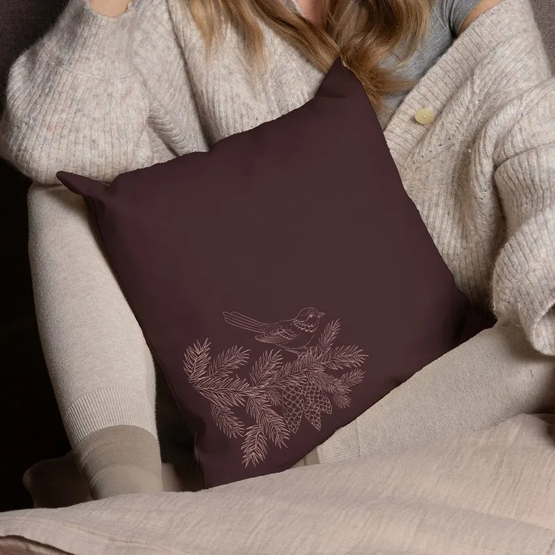 Duftkissen mit Zirbenholz und Vogelmotiv