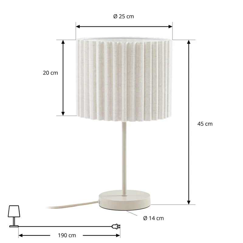 B-Ware Lindby Tischleuchte Lampe Libbie LED Leuchte creme E27 Höhe 45cm elegant modern