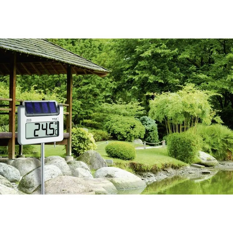 D-Ware TFA Dostmann Solar Garten-Thermometer Silber 30.2026 Temperaturmessgerät 592g