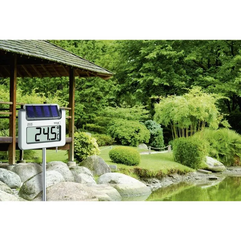 D-Ware TFA Dostmann Solar Garten-Thermometer Silber 30.2026 Temperaturmessgerät 592g