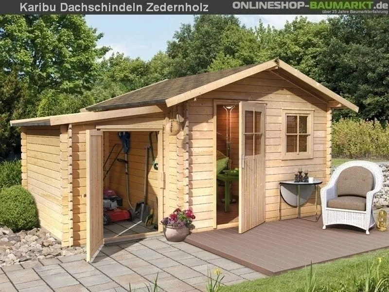 Karibu Dachschindeln Asymetrisch Zedernholz 16 Pakete