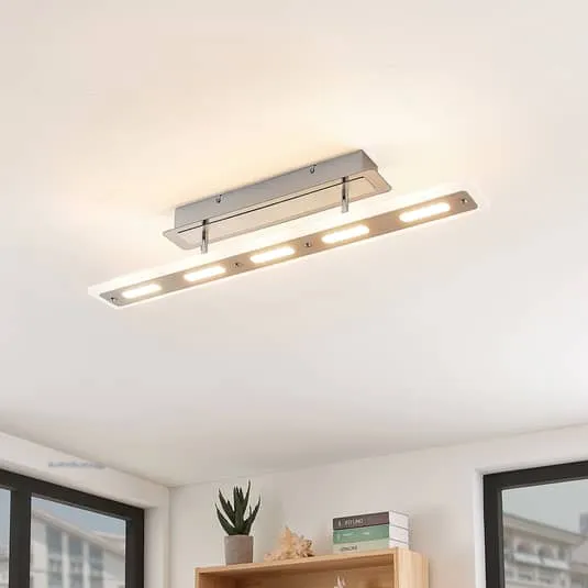 B-Ware Lindby Lavea LED-Deckenlampe Deckenlampe Wohnzimmerlampe Lampe Leuchte chrom
