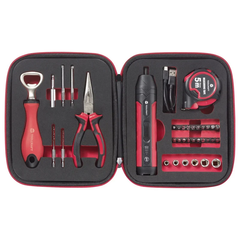 B-Ware TOOLCRAFT Adventskalender Werkzeug Set Schraubendreher Bits Zange Maßband Etui