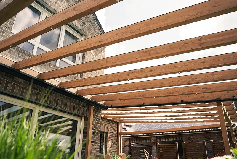 Terrassenüberdachung Holz 500x250cm VSG Natur