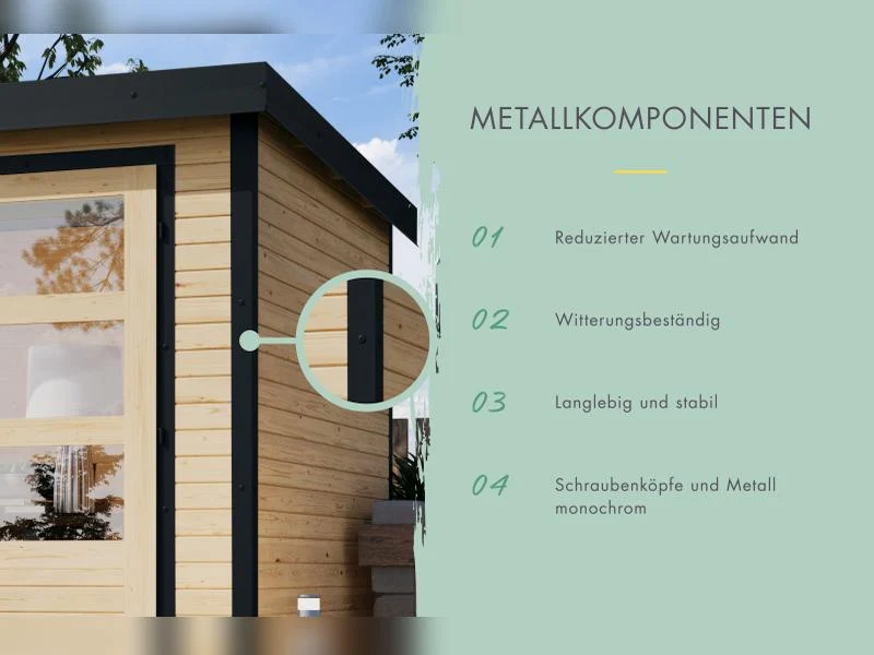 Karibu Hybrid Gartenhaus Jupiter 3 B terragrau/anthrazit inkl. 2,35 m Anbaudach