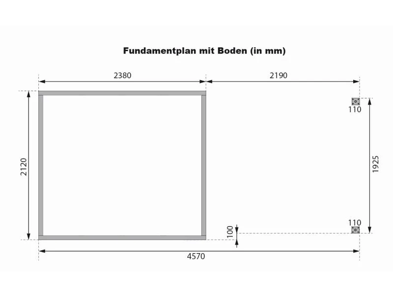 Karibu Hybrid Gartenhaus Jupiter 3 A naturbelassen/anthrazit inkl. 2,35 m Anbaudach