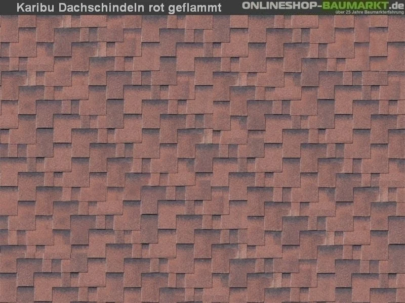 Karibu Dachschindeln Asymetrisch rot geflammt 16 Pakete