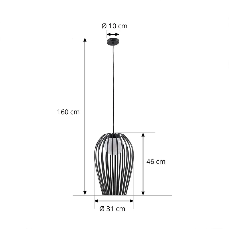 B-Ware Lucande Außenpendelleuchte Marrin Hängeleuchte schwarz Metall Ø31cm SIEHE TEXT