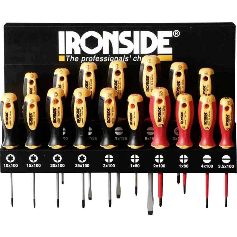 B-Ware IRONSIDE Schraubendreher Set Metallständer VDE PH PZ SL TX Hex 17-teilig