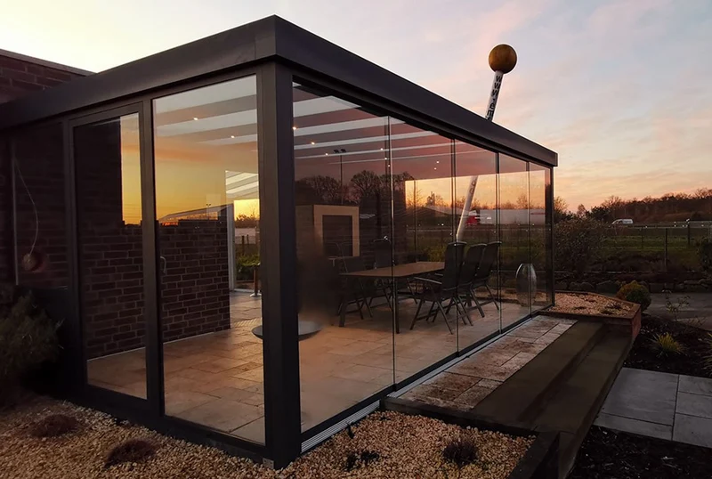 Terrassenüberdachung Flachdach 5x3m Freistehend Anthrazit