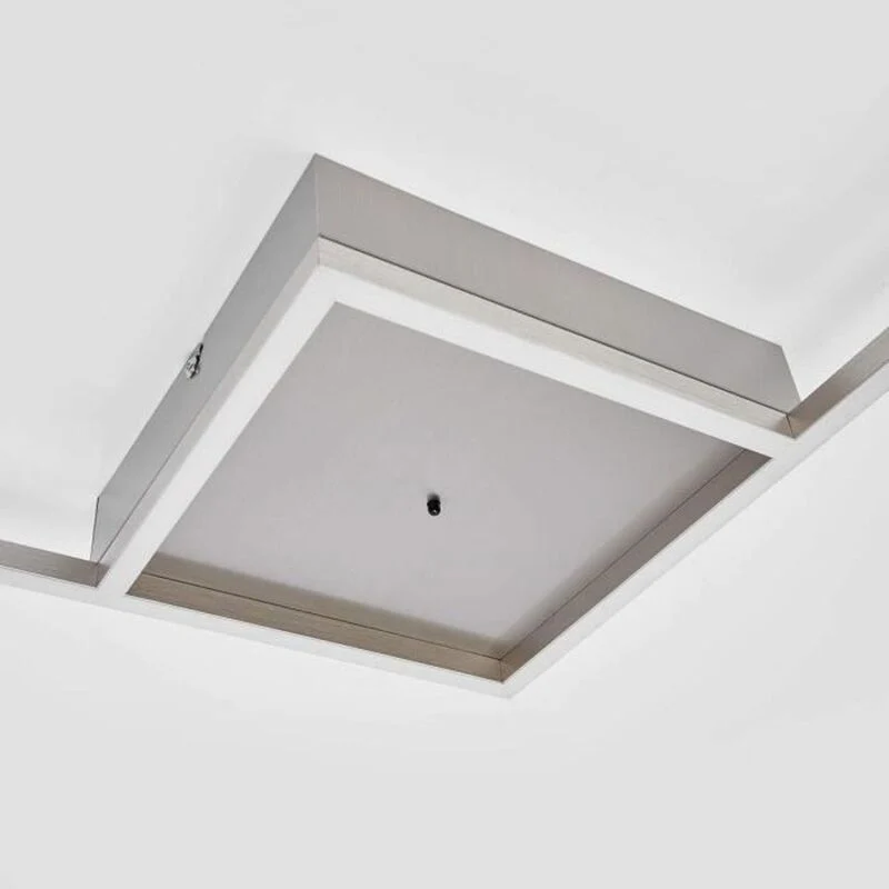 B-Ware Lampenwelt Quadratische LED-Deckenlampe Deckenlampe Lampe Bobi aus Edelstahl