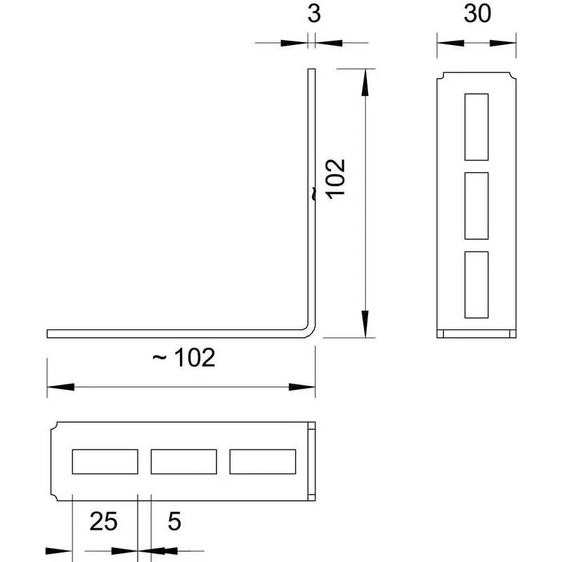 8x B-Ware OBO Bettermann Montagewinkel Halterung 102x102x3 Stahl I Profil 90 Grad 8 STÜCK