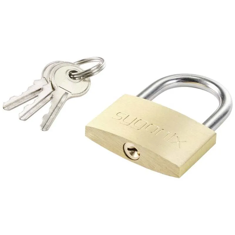 B-Ware Sygonix Vorhängeschloss Schloss 3 Schlüssel Messing Goldgelb 39,8 mm 279 STÜCK