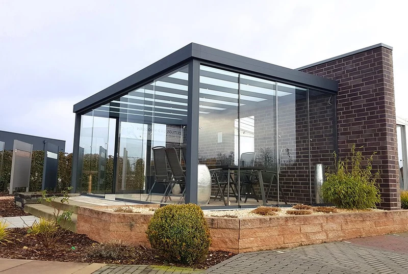 Terrassenüberdachung Flachdach 4x3m Freistehend Anthrazit