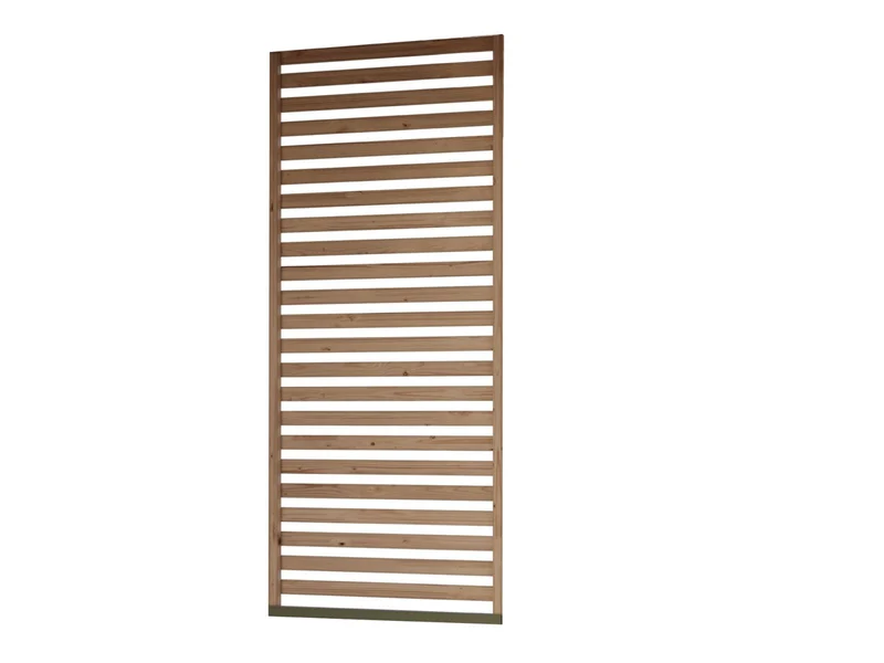 Karibu Cubeco Pavillon halb Lamellenwand natur