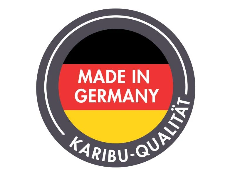 Karibu Cubeco Pavillon halb Lamellenwand natur
