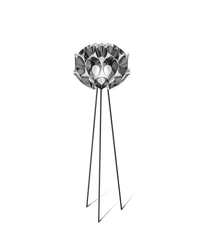 B-Ware Slamp Stehleuchte Flora Design Standlampe E27 Höhe 170 cm Pewter zinnfarben grau