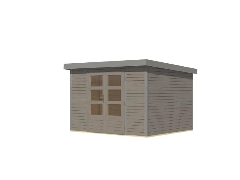 Karibu Hybrid Gartenhaus Jupiter 5 D wassergrau/graualuminium