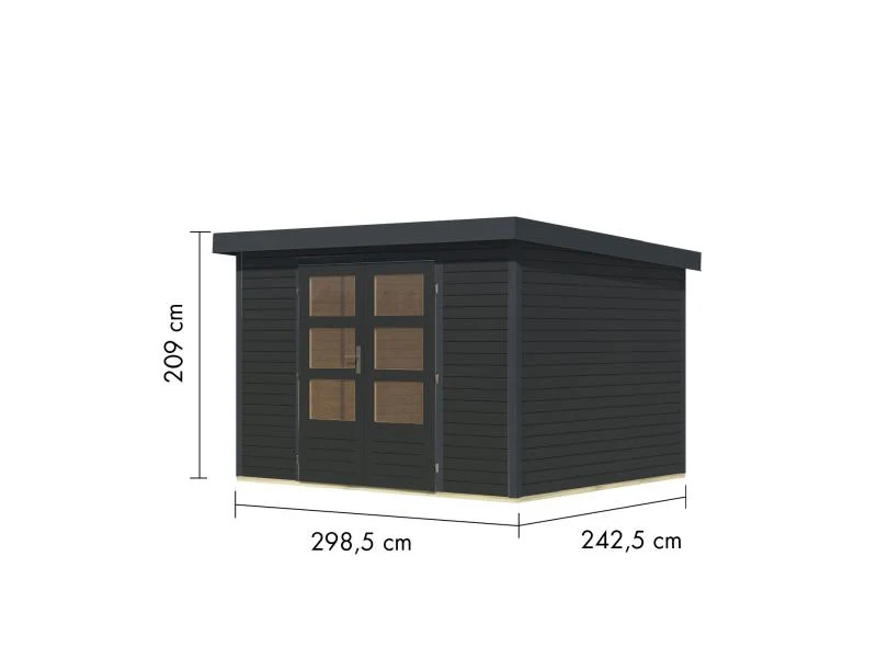 Karibu Hybrid Gartenhaus Jupiter 5 C anthrazit/anthrazit