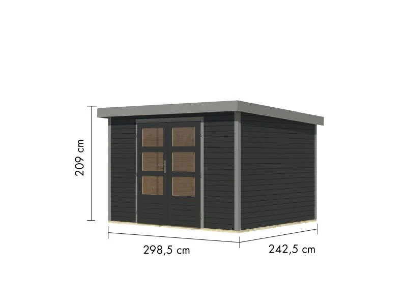Karibu Hybrid Gartenhaus Jupiter 5 C anthrazit/graualuminium