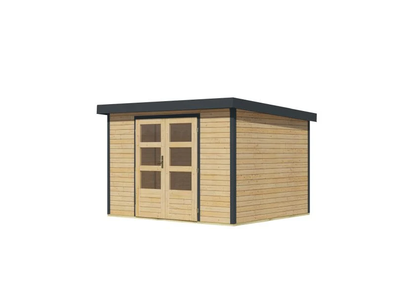 Karibu Hybrid Gartenhaus Jupiter 5 A naturbelassen/anthrazit