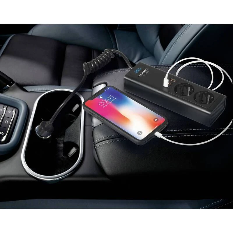 B-Ware Voltcraft Wechselrichter VC-CAR200 200W 12V DC 230V AC USB Zigarettenanzünder