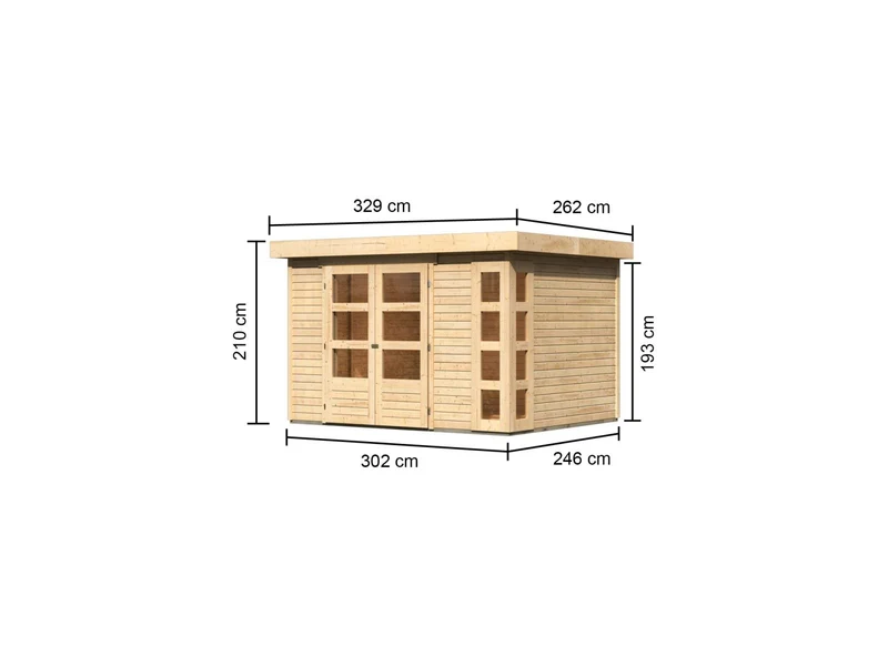 Karibu Gartenhaus Kerko 5 natur 19 mm