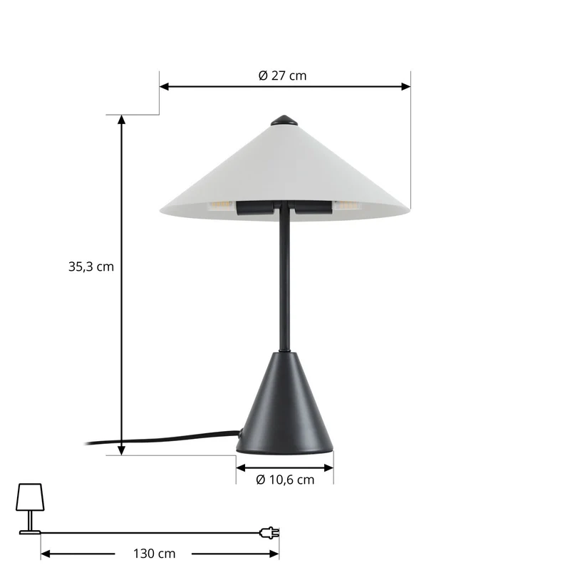 B-Ware Lindby Tischleuchte Lampe Norvik Tischlampe Höhe 35 cm schwarz grau Metall332
