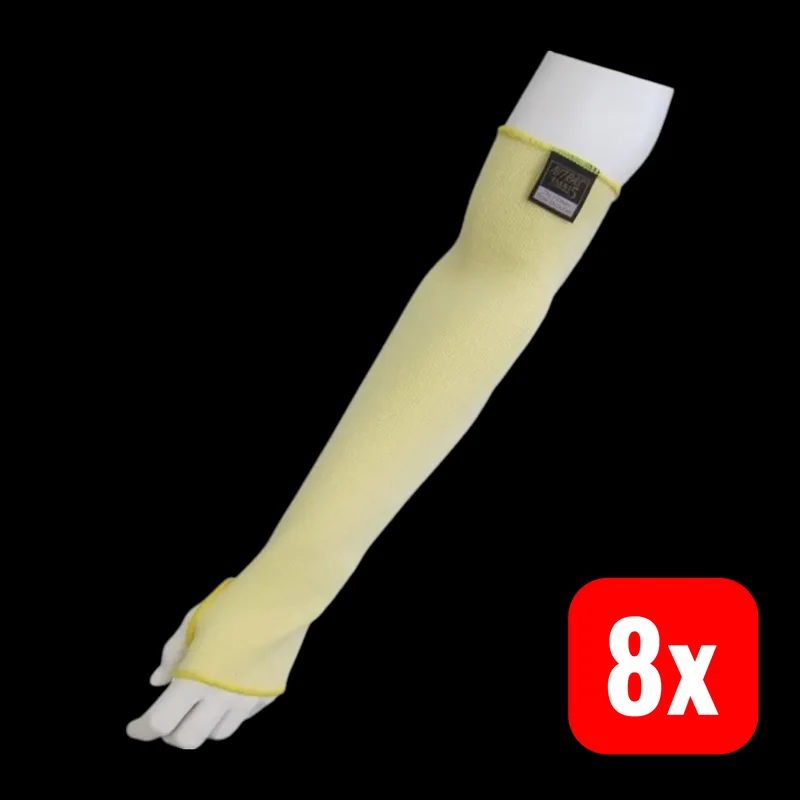 B-Ware NITRAS Armschutz Armschoner Schnittschutz Spezialfaser TAEKI Gelb 45 cm 8 PAAR