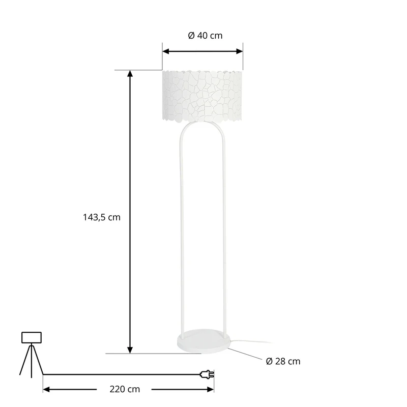 B-Ware Lindby Stehleuchte Standlampe Aralena weiß Metall Höhe 1435 cm626