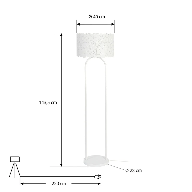 B-Ware Lindby Stehleuchte Standlampe Aralena weiß Metall Höhe 1435 cm626