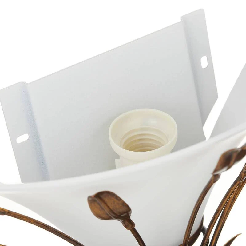 B-Ware Kögl Wandleuchte CAMPANA Wandleuchte Lampe Leuchte E27 Blattdekor rostbraun weiß