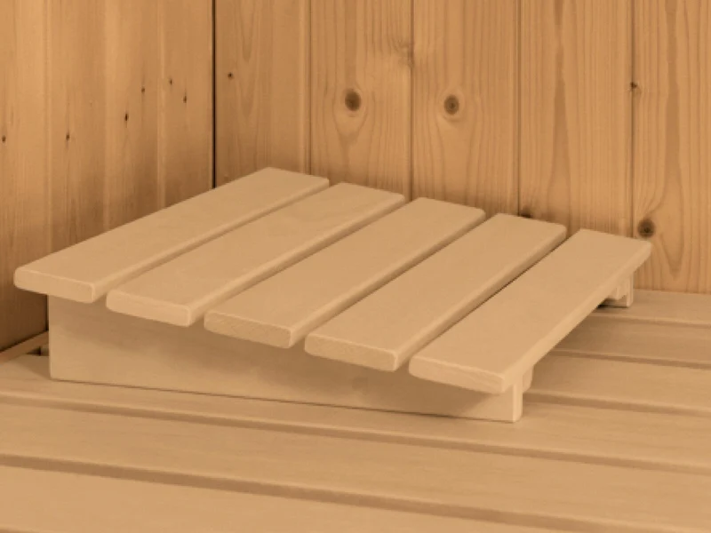 Karibu Sauna Askja 68 mm, inkl. 9 kW Bioofen ext. Seuerung Wifi HUUM - mit Dachkranz -