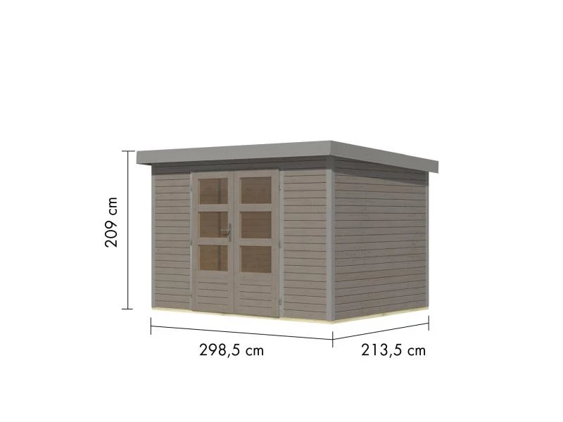 Karibu Hybrid Gartenhaus Jupiter 4 D wassergrau/graualuminium