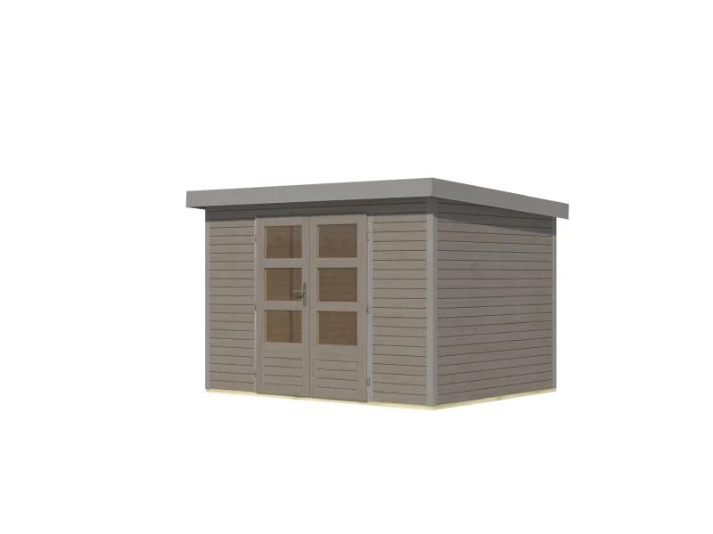 Karibu Hybrid Gartenhaus Jupiter 4 D wassergrau/graualuminium