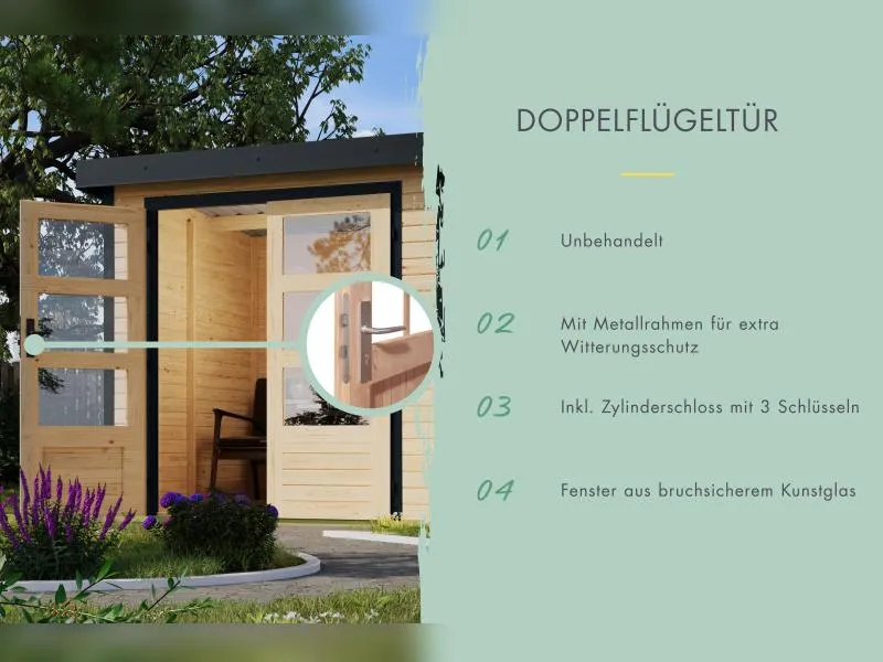 Karibu Hybrid Gartenhaus Jupiter 4 B terragrau/graualuminium