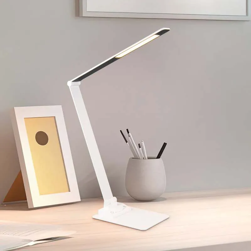 B-Ware LED-Tischleuchte Travis weiß dimmbar Touch USB CCT 650lm Trio Lighting